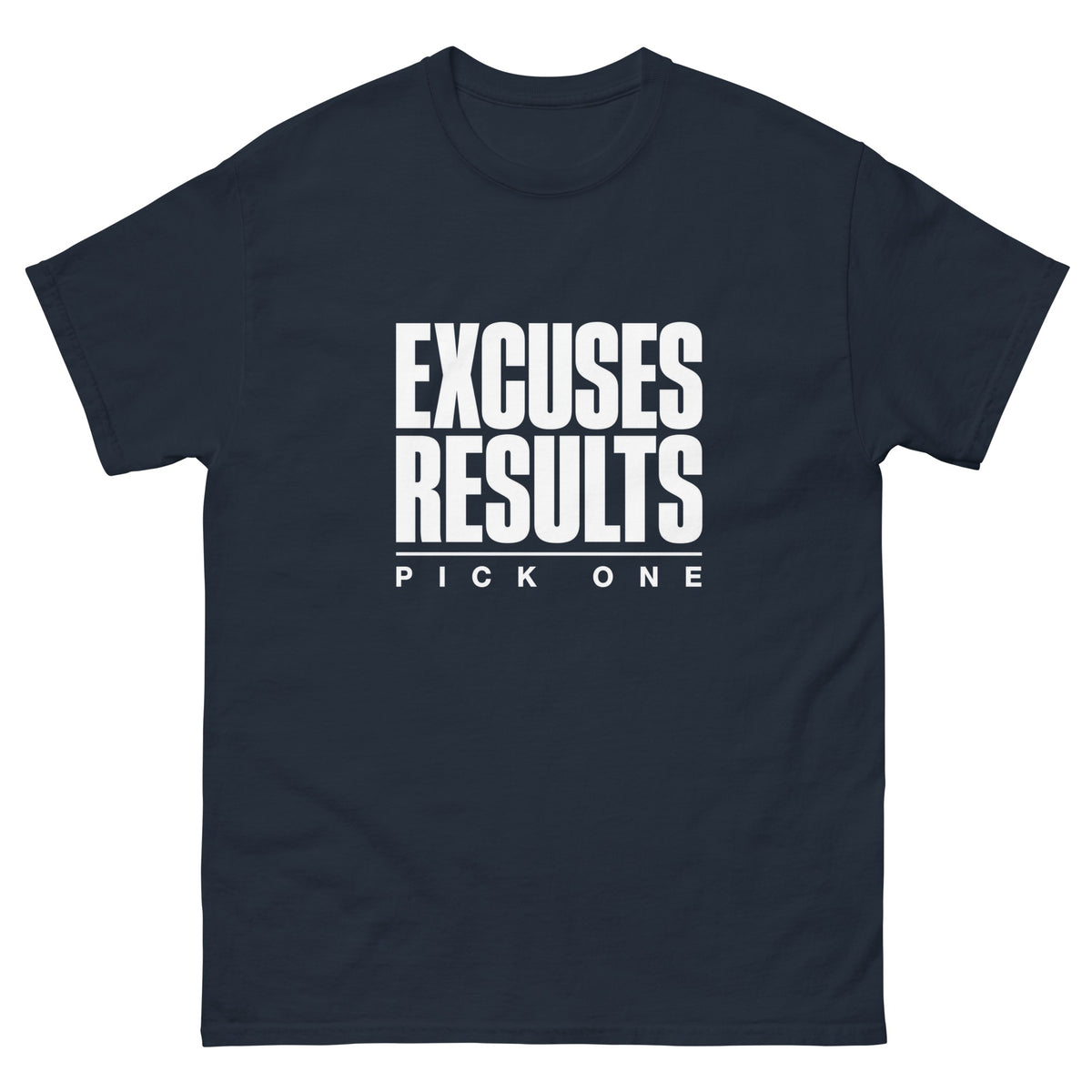 Navy Pick One t-shirt, front