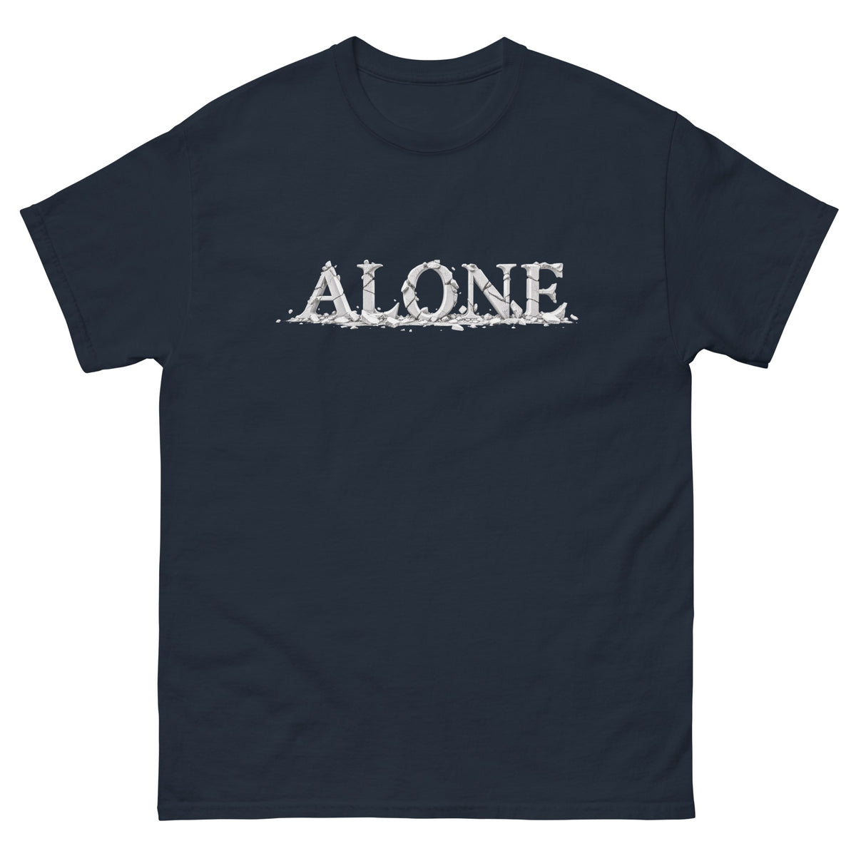 Navy Alone t-shirt, front