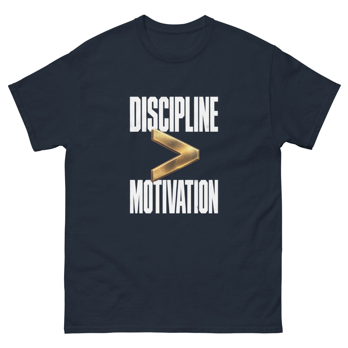 Navy Motivation and Discipline t-shirt, front