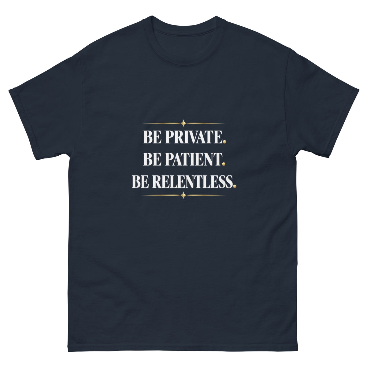 Navy Private Patient Relentless t-shirt, front