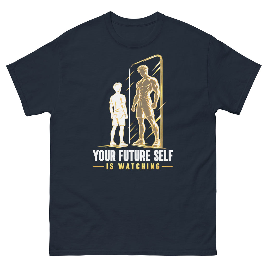 Navy Future Self Watching t-shirt, front