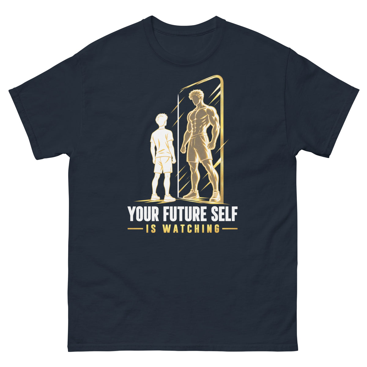 Navy Future Self Watching t-shirt, front