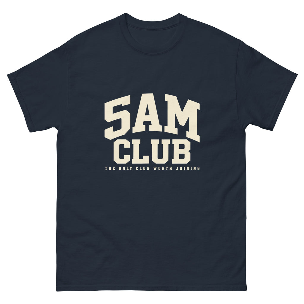 Navy 5am Club t-shirt, front