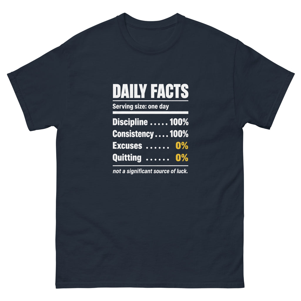 Navy Daily Facts t-shirt, front