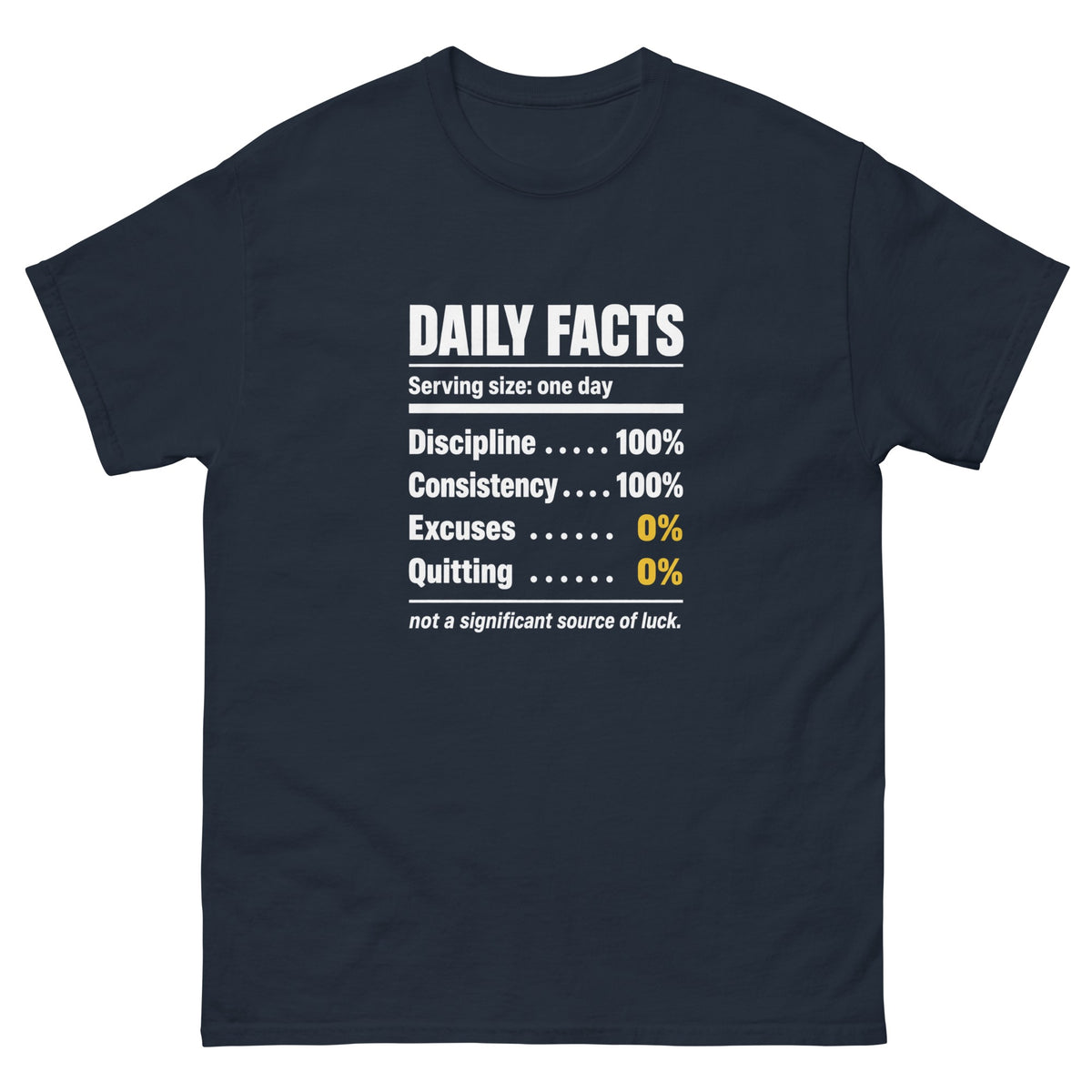 Navy Daily Facts t-shirt, front