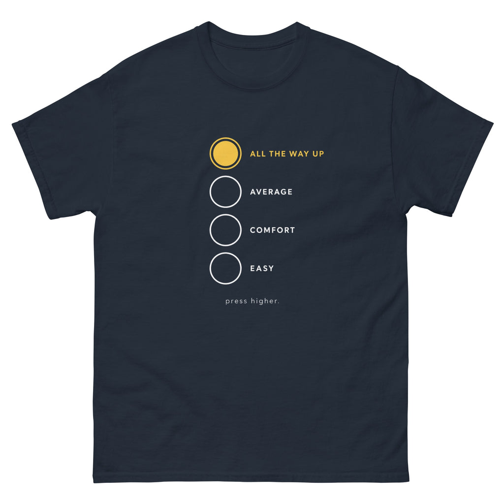 Navy Press Higher t-shirt, front