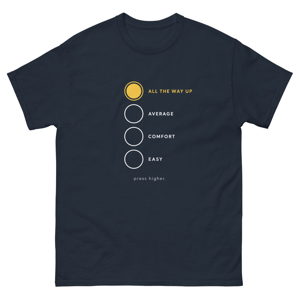 Navy Press Higher t-shirt, front