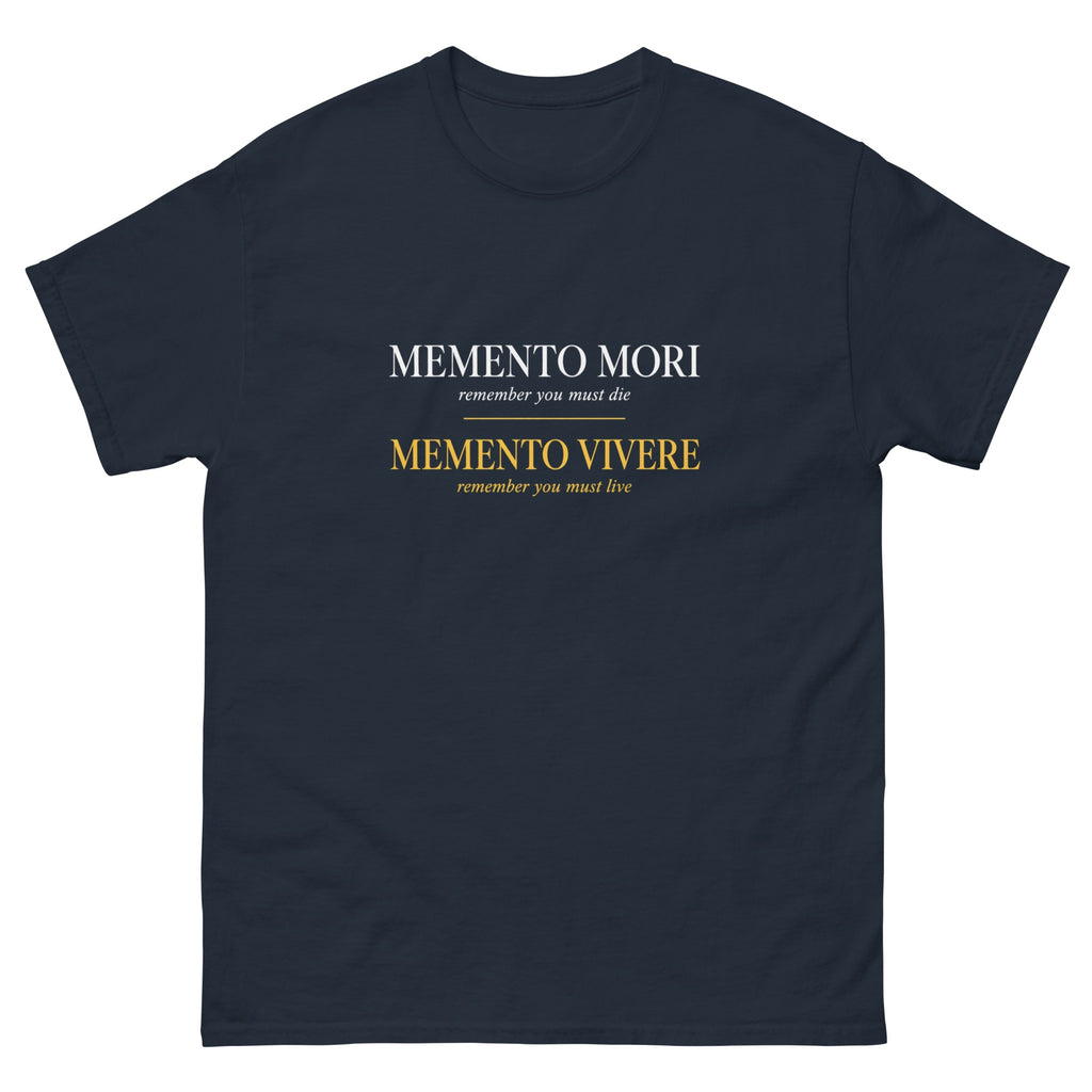 Navy Memento Vivere t-shirt, front